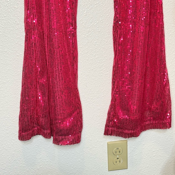 Amy Lynn Hot Pink Sequins Women's Pants & Jumpsuit Set  size Large Bling Sparkle - Picture 9 of 16